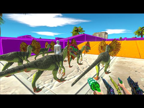 AVATAR AND DILOPHOSAURUS PACK DEATH RUN FPS-Animal Revolt Battle Simulator