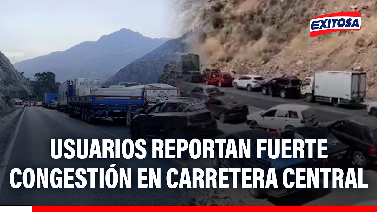 🔴🔵 Usuarios reportan fuerte congestión vehicular en la Carretera Central