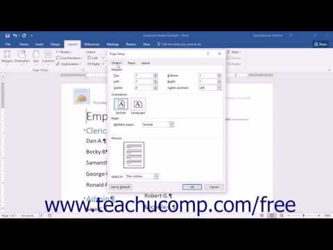 Word 2016 Tutorial The Page Setup Dialog Box Microsoft Training