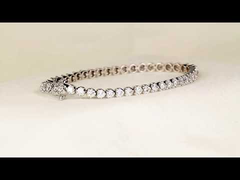 14K White Gold Diamond Bracelet 4.10 Carat
