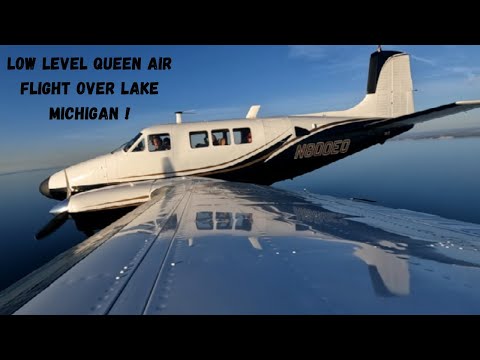Low Level Queen Air Flight Over Lake Michigan