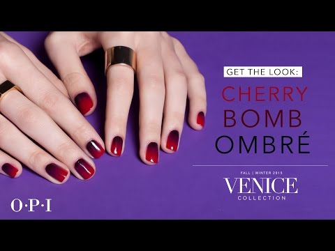 OPI Venice Collection Nail Art | Cherry Bomb Ombre