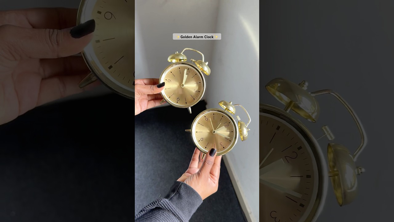 Aesthetic Golden Alarm Clock 🌷✨🎀#trendingonshorts #kawaii #clock #alarm #mini #alarmclock