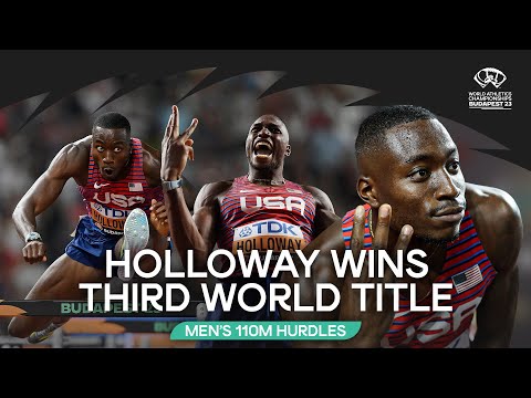 Holloway storms to third consecutive 110m hurdles 🥇 | World Athletics Championships Budapest 23