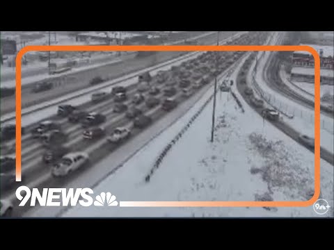 Slick, snowy roads for the morning commute