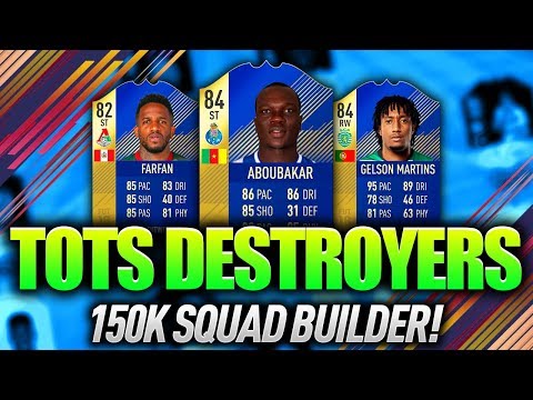 THE TOTS DESTROYERS! OVERPOWERED 150K SQUAD! FIFA 18 ULTIMATE TEAM!