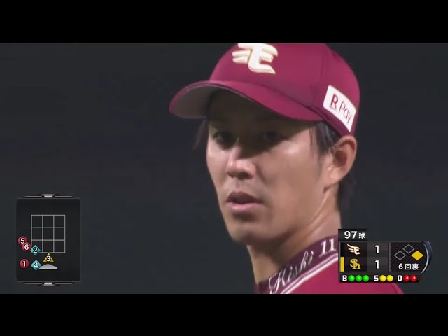 【6回裏】最後は落差の大きいカーブ!! イーグルス・岸が6回1失点に封じる!! パーソル CS パ 1st 2019/10/7 H-E