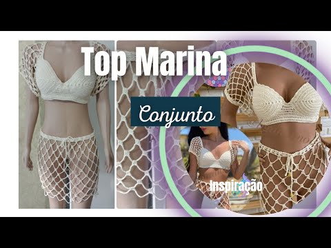 Top De Crochê Marina/Manga Bufante/Veste G  @Jessycrocheoficial