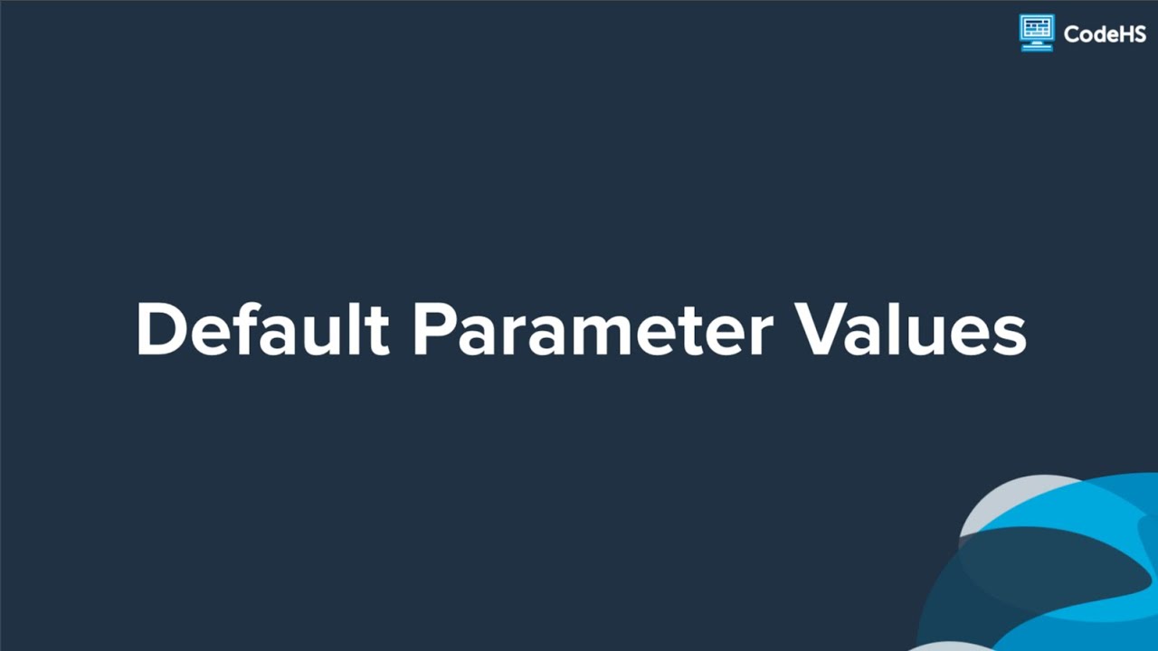Default Parameter Values