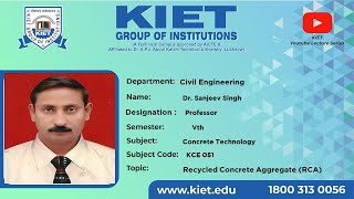 Recycled Concrete Aggregate/ Concrete Technology