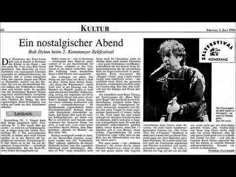 Bob Dylan 1996 European Summer Tour – Zeltfestival Konstanz Germany     3 July 1996