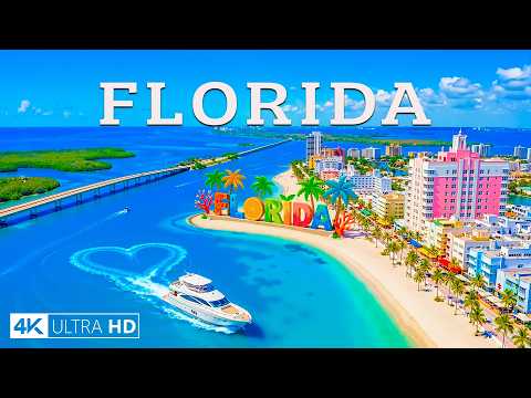 Florida 4K Drone Footage 🇺🇸 Miami Beach, Scenic Coastline & Luxury Yachts, Emerald Blue Paradise