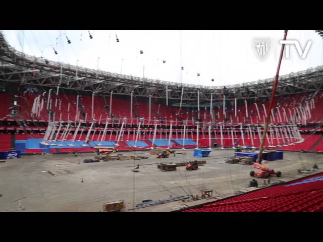 Time-lapse video showing the construction of Athletic Club Bilbao’s San Mamés stadium