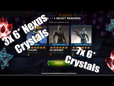 MCOC Massive Crystal Opening 3x 6* Nexus Crystals 7x 6* Crystals 4x 5* Crystal