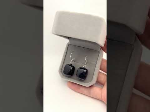 Подарок девушке Серьги серебро с натуральным камнем Авантюрин природной формы в Подарочной коробочке - фото 2 - id-p2532546601