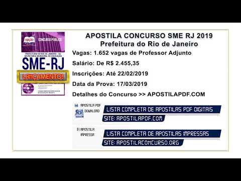 Apostila Concurso SME RJ 2019 Edital e Apostilas Professor Adjunto