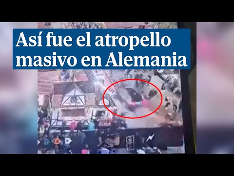 Momento del atropello masivo en un mercadillo de Navidad en Magdeburgo Alemania