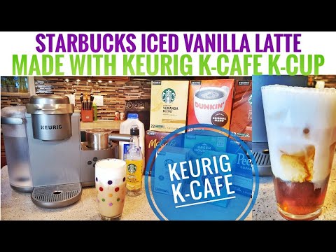 Keurig K-Cafe Coffee / Latte Maker HOW TO MAKE A STARBUCKS ICED VANILLA LATTE K-CUP