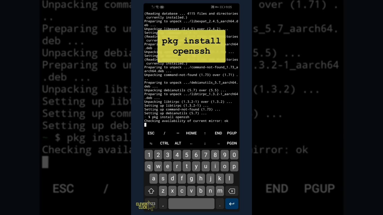 SSH SERVER ON ANDROID using TERMUX (no-root) #Shorts