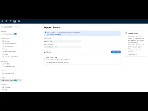 Configure your Support Report