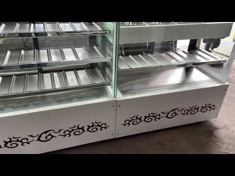 Blue stone stainless steel,glass pastry display counter, 8 m...