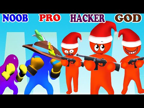 NOOB vs PRO vs HACKER vs GOD in Jelly Runner 3D vs Gun Clash 3D Gameplay - PikaName