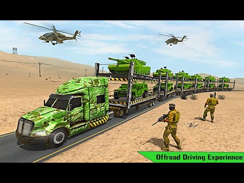 US Army Train Transporter Truck Driving Games - Level 3