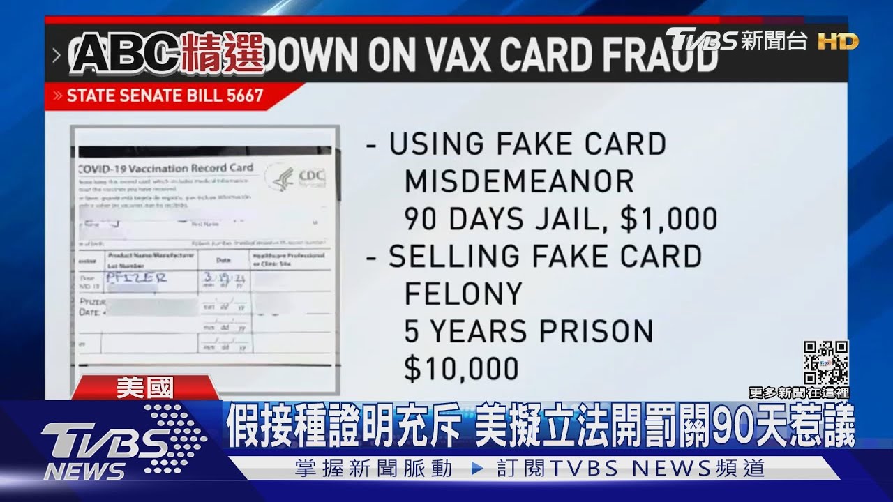 假接種證明充斥 美擬立法開罰至少關90天
