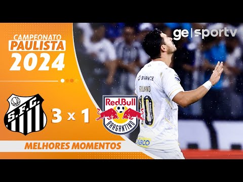 Gols e lances de Santos x Red Bull Bragantino