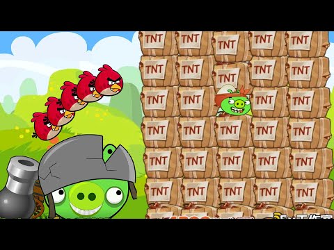 Angry Birds Cannon Collection - SHOOTING MAXIMUM RED BIRD TO EXPLODE 1000 TNT AND PIGGIES INSIDE!
