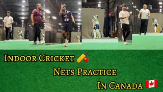 Indoor Cricket 🏏 Nets Practice In Canada 🇨🇦 | Thank You For 400 Subscribers 🥳|