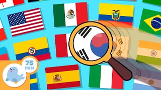 FLAGS and More Geography for Kids 🚩 Educational Game! 🌎 Compilation
