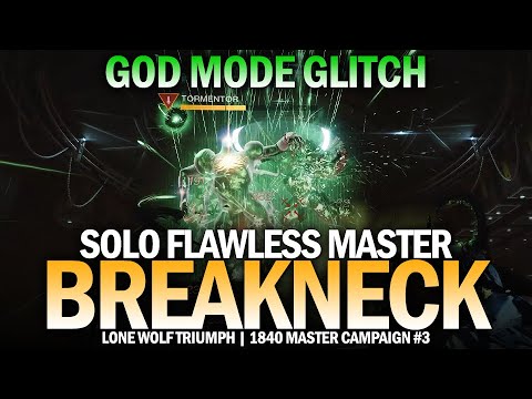 "God Mode Glitch" - Solo Flawless Master Breakneck Campaign Mission (Lone Wolf Triumph) [Destiny 2]