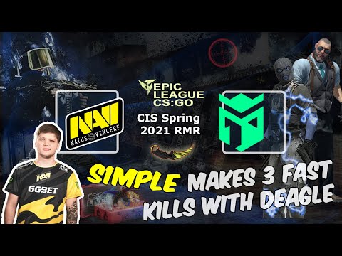 S1mple makes 3 fast kills with Deagle, Natus Vincere vs Entropiq, EPIC League CIS 2021