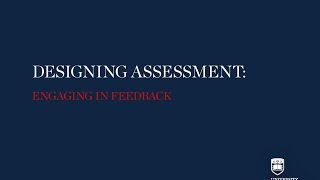 Designing assessment: Engaging in feedback