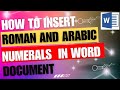 How to insert Roman And Arabic Numerals in a Word Document