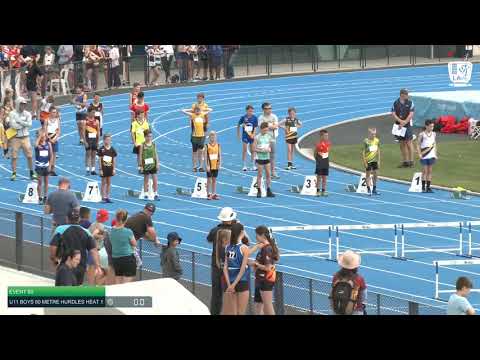 U11 Boys 80m Hurdles Heat 1: 2021 State Combined Events Championships // LAVicTV