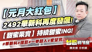 【元月大紅包】2492華新科再度發飆!【甜蜜果實】持續甜蜜ING!#華新科#國巨#一拳超人#蜜望實｜小武哥投資事務所｜陳武傑 (圖)
