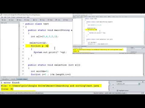 Selection Sorting Using Loops And Also Recursively Java Tutorial