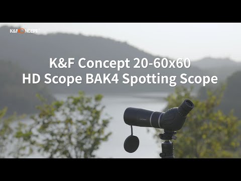 K&F Concept 20-60X60 HD Spotting Scope BAK4 45 Degree Eyepiece Monocular