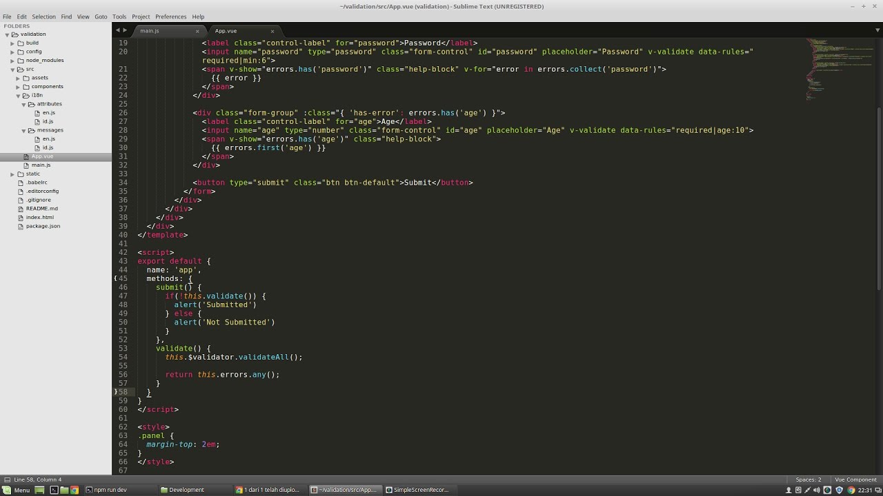 5. Validate Before Submit - VueJS 2.x Client Side Form Validation