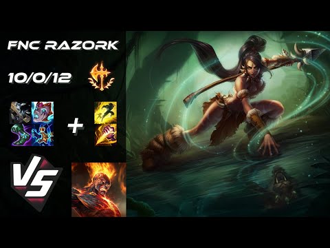 Fnatic Razork JUNGLE Nidalee vs Brand - EU Challenger Patch 14.14