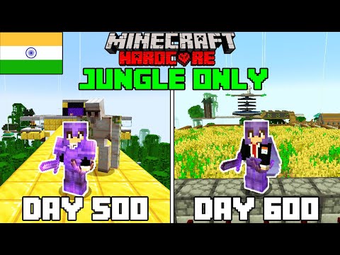 I Survived 600 Days in Jungle Only World in Minecraft Hardcore(hindi)
