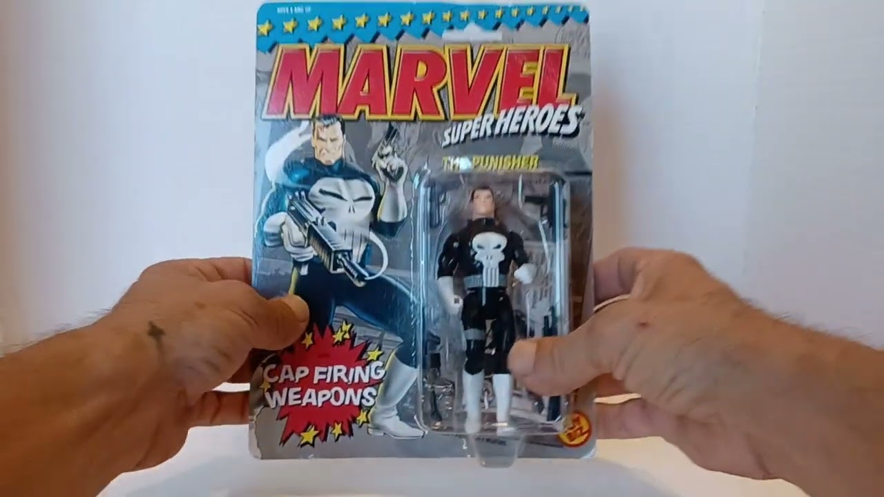 1990 TOY BIZ MARVEL'S PUNISHER ACTION FIGURE WILL CAP FIRING WEAPONS BANNED!? THROWBACK THURSDAY!