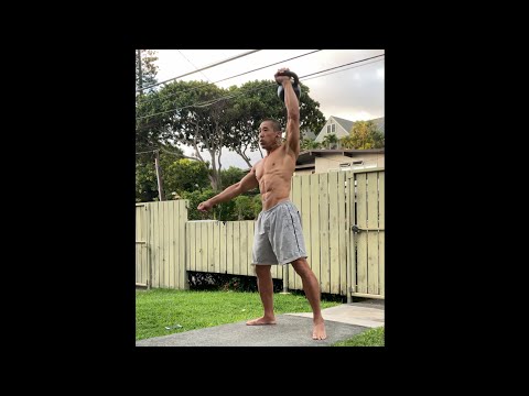 Day 247 FitPro Hawaii Workout - 28 kg. Thrustersnatch x 25 - January 16, 2021, 5:50 pm