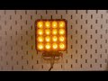 Pracovné LED svetlo - 12/24V bielo-oranžové / 16x3W + 16x1W / ECER10 (117x117x64mm) - Video Youtube