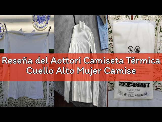 Vídeo relacionado con Aottori 2 Pack Camiseta Cuello Alto Blanco Mujer Camisetas Manga Larga Ropa Interior Baselayer Jersey Ligero Sólido Otoño Invierno Básica Térmica Top Blanco+Blanco XXL
