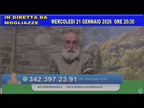 CON IL DOTTOR MOZZI IN DIRETTA DA MOGLIAZZE  Mercoledì 21 gennaio  ore 20.30