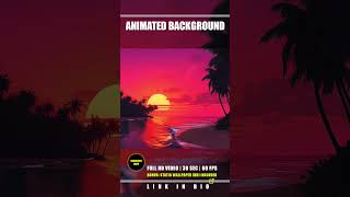 Animated Background - Retro Tropical Pink Sunset | Ocean & Palm Trees Relaxing Loop