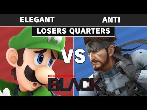 Genesis Black - NVR | Elegant (Luigi) Vs T1 | Anti (Snake) Losers Quarters - Smash Ultimate